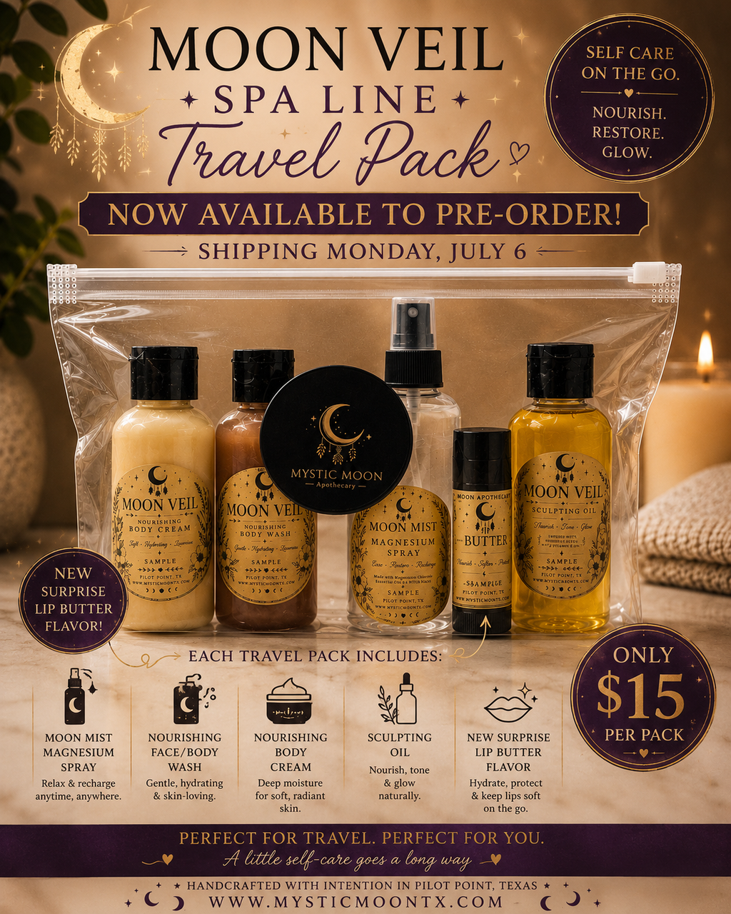 Moon Veil Spa Travel Pack