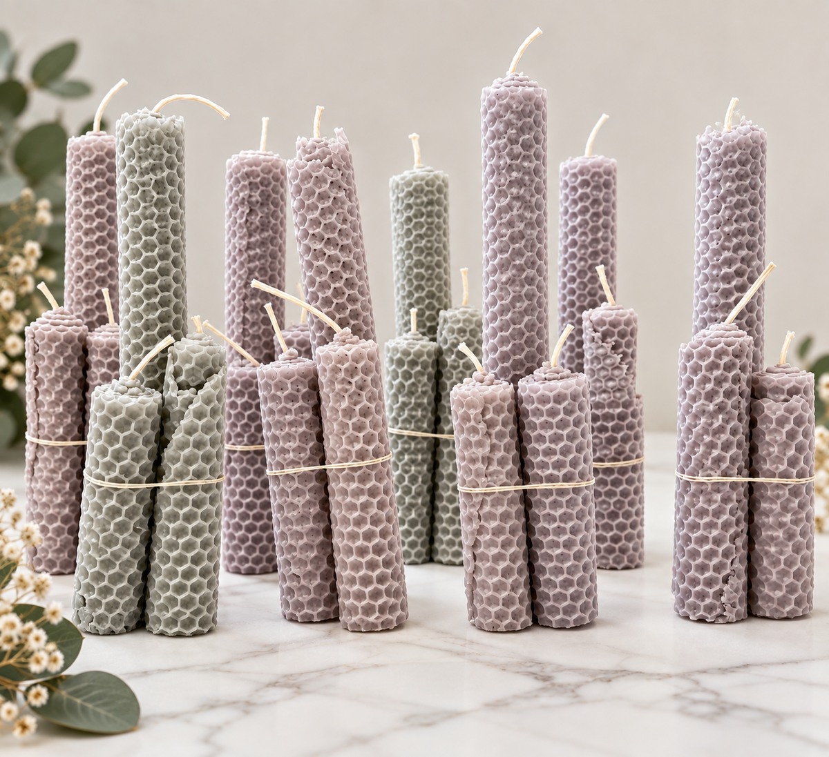 HAND-ROLLED BEESWAX CANDLES