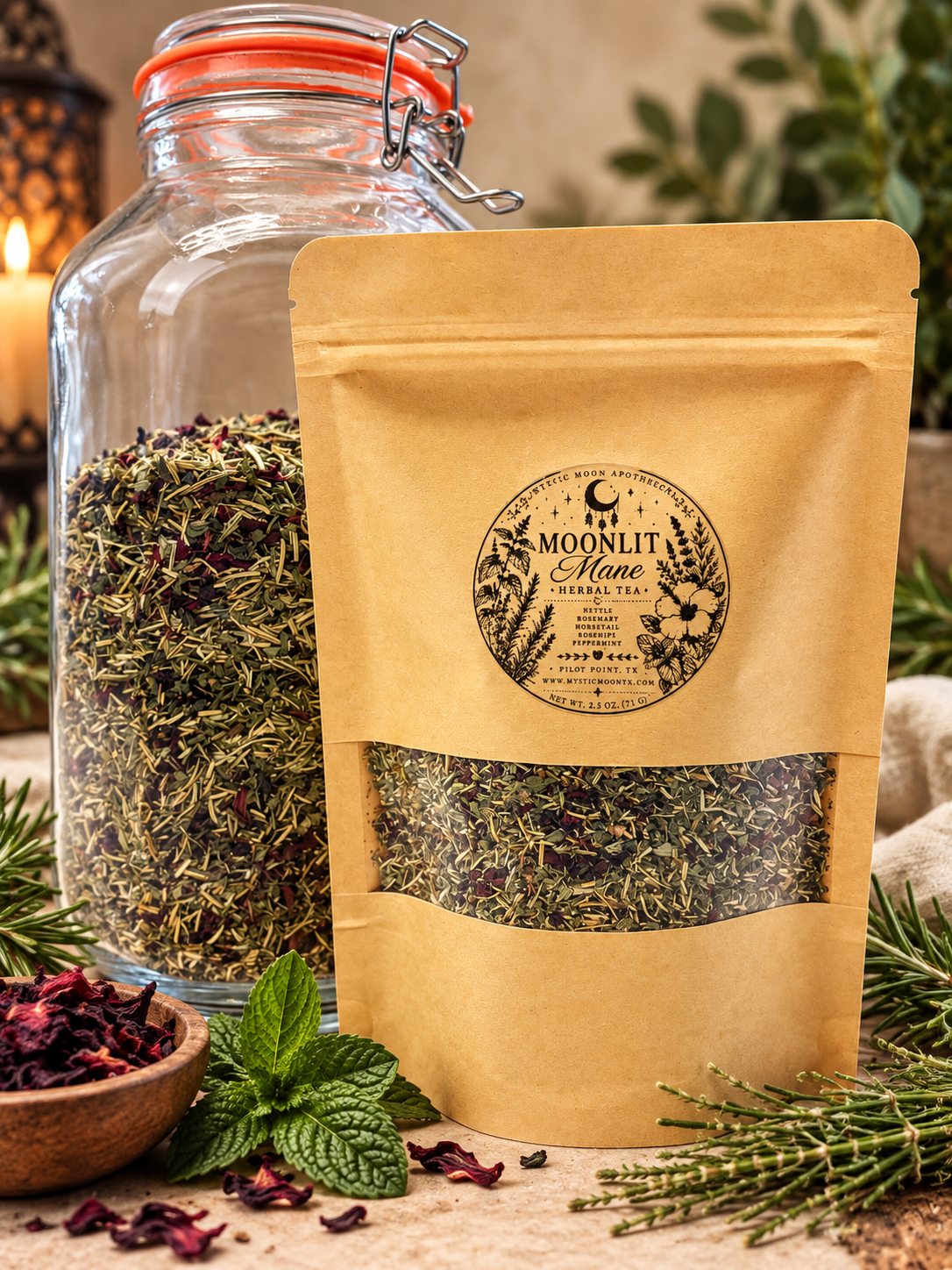 Moonlit Mane Herbal Tea - 2.5 oz bag